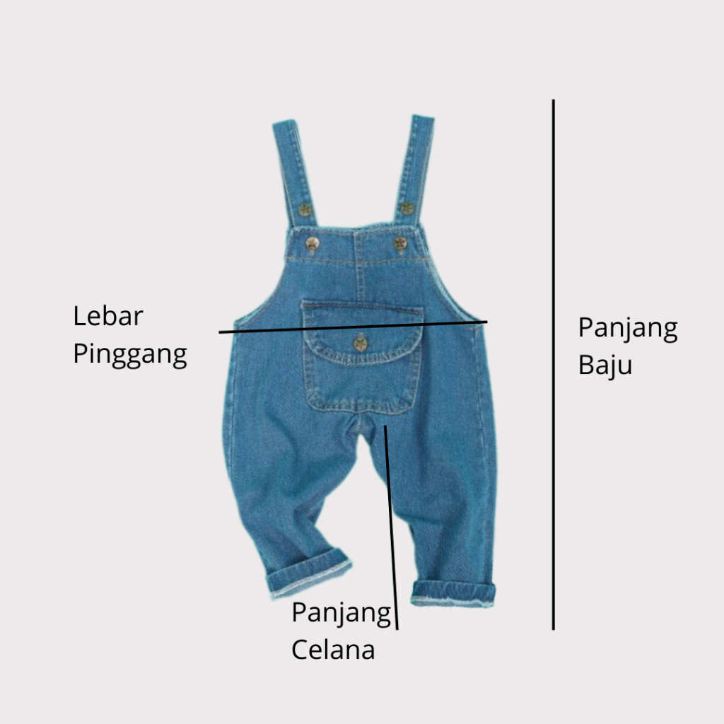 Overall Celana Jeans Panjang Anak Unisex PREMIUM 1-6 Tahun Overall Jeans Anak