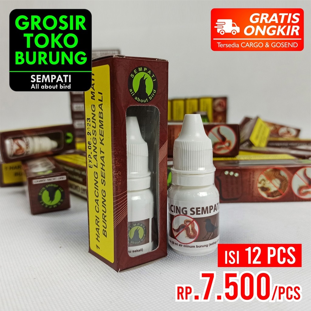SEMPATI GROSIR OBAT CACING SEMPATI ISI 12 PCS OBAT BURUNG CACINGAN UNTUK LOVEBIRD MERPATI MURAI