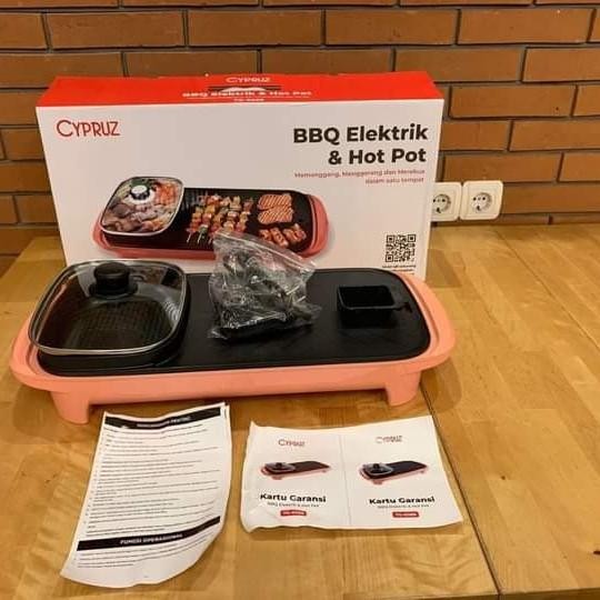 HOT POT CYPRUZ DAN BBQ Electric Hot Pot Shabu Suki Grill hotpot elektrik 2 in 1