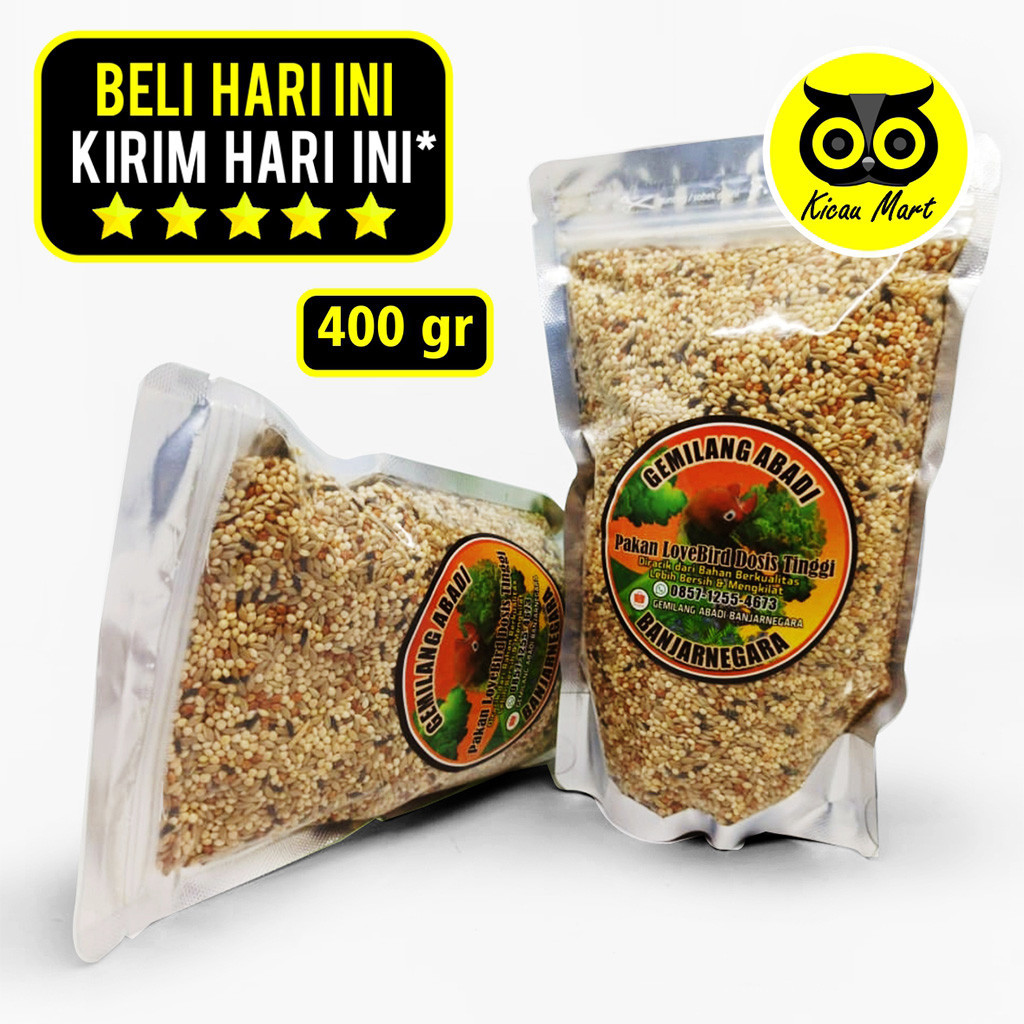 KICAU MART PAKAN GEMILANG ABADI BANJARNEGARA MAKANAN BURUNG LOVEBIRD LOVE BIRD MILLET MILET GEMILANG