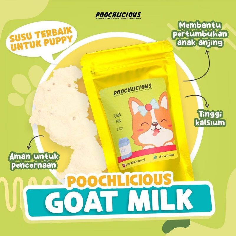 Poochlicious Goat Milk / Susu Kambing Anjing / Susu Kambing Bubuk / Goat Milk Bubuk Anjing Puppy
