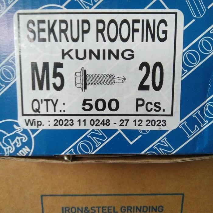 Sekrup roofing M5 kuning 2 cm..