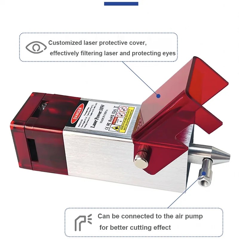 40W 80W Laser Module Optical Power 10W FAC lens, Air Assist & Laser Shield Diode CNC Cutter & Laser 