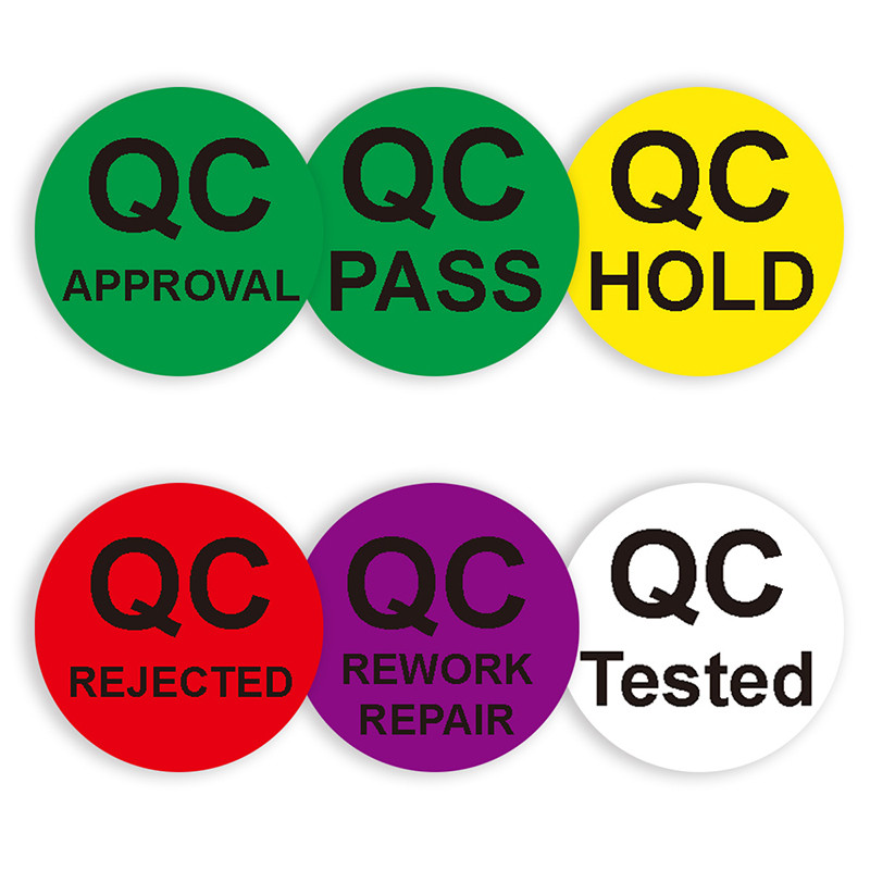 500Pcs QC PASS Adhesive Labels Factory QC Sticker QC Quality Inspection Sticker 2.5cm Round Seal Sti