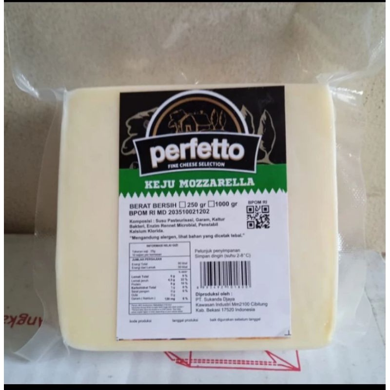 

Keju Mozzarella Perfetto 250gr