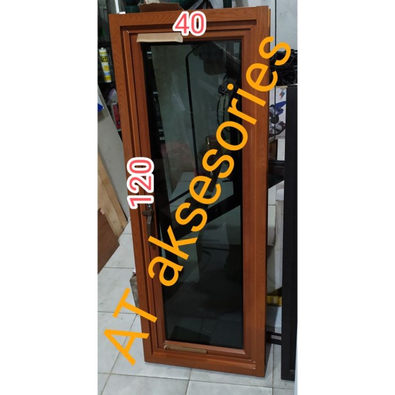 jendela serat kayu 40x120 aluminium