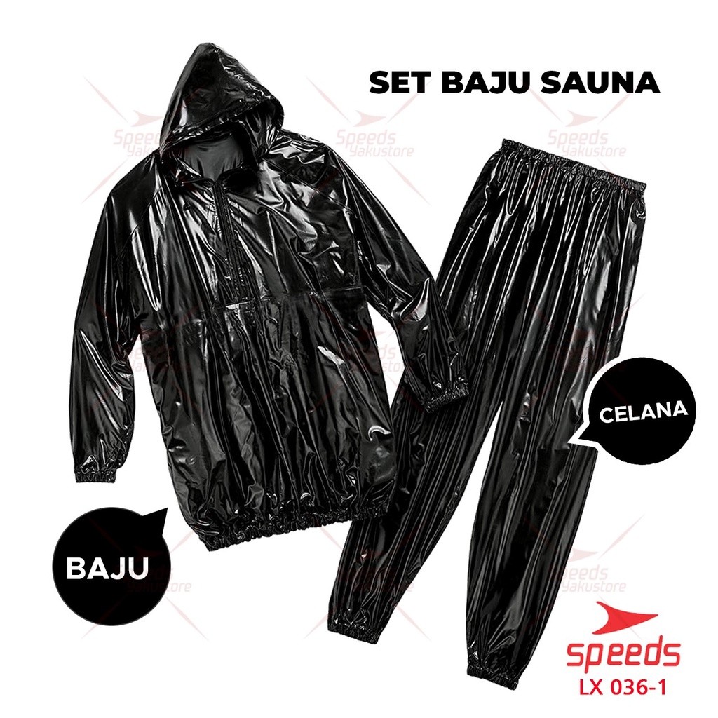 SPEEDO SAUNA SUIT BAJU SAUNA SET JAKET CELANA ORIGINAL PEMBAKAR LEMAK TUBUH BAJU OLAHRAGA 036-01
