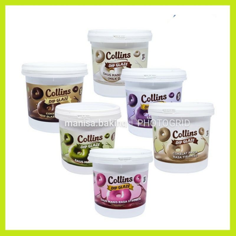 

COLLINS DIP GLAZE 1 KG TERLENGKAP TOPPING DONAT LUMER DIPING GLAZE 1 KG KEMASAN EMBER