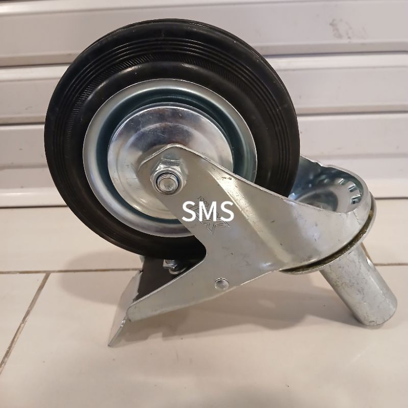 Roda Scaffolding Karet 8 Inch + Rem Heavyduty