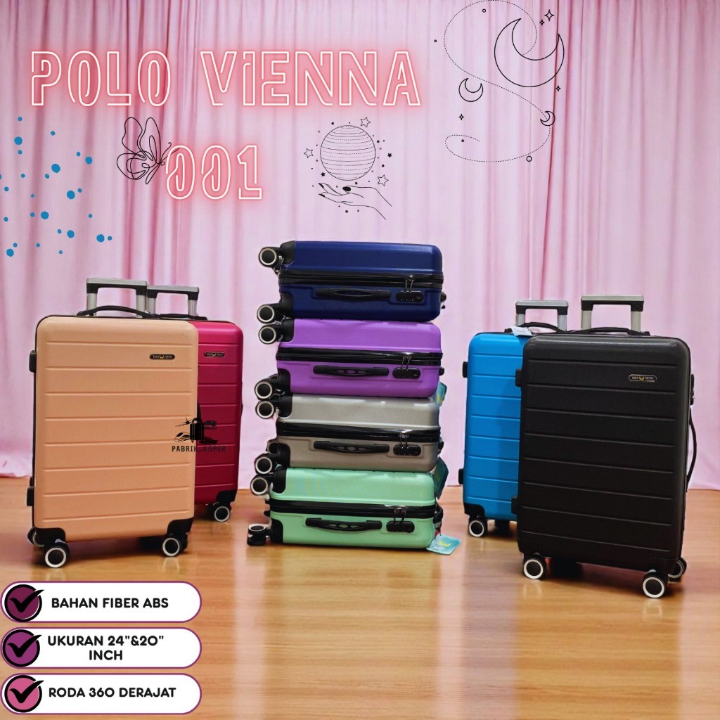KOPER POLO VIENNA 20 inch V 001.FREE PACKING BUBBLE WRAP KOPER ABS .KOPER FIBER GARANSI KOPER CABIN
