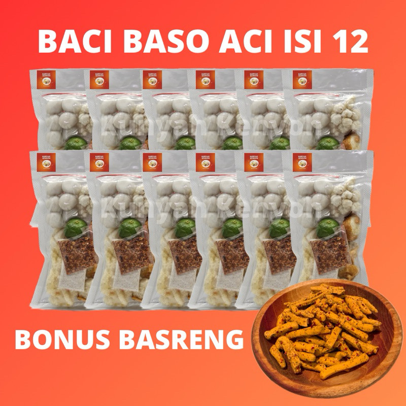 

Baso Aci Isi 12pcs Free Basreng / Baso Aci Isi 12pcs Murah / Baso Aci Paket 12 Pcs Murah / Baso Aci