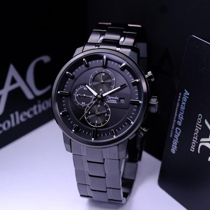 Alexandre Christie. Ac 6323. Full Black. Garansi Resmi 1Tahun