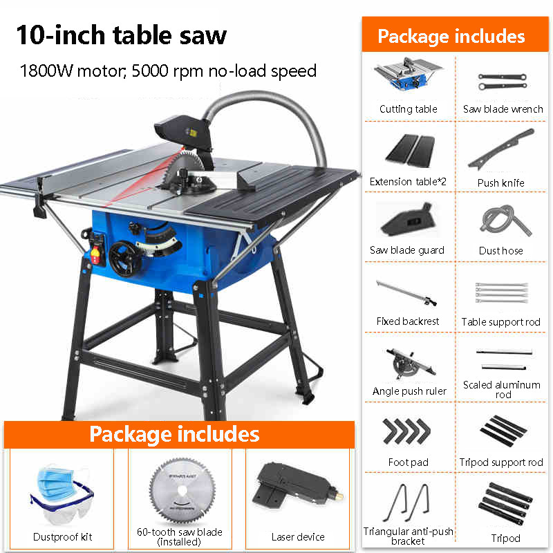 Woodworking Table Saw Multifunctional Household Push Table Saw Electric Tool For Cutting Boards Obli