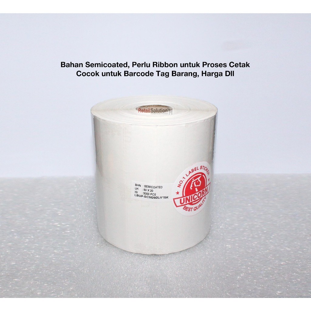 

Stiker Label Barcode Semicoat 50x20mm / 50x20 mm / 50 x 20 mm / 5x2CM