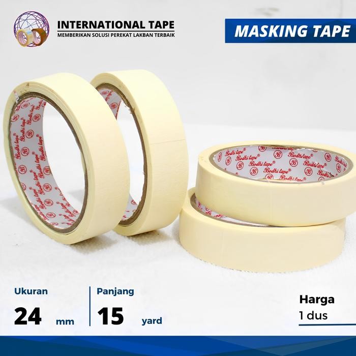 

Neosign - Masking Tape 1 Inch X 15 Yard Bodhi Tape/ Lakban Kertas/Dus Isi 96Roll