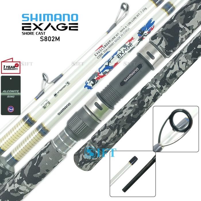 Joran LANGKA Shimano Exage Shore Cast 240 270 300 cm Full Fuji 802M 902M 1002M EXGSCS pancing laut