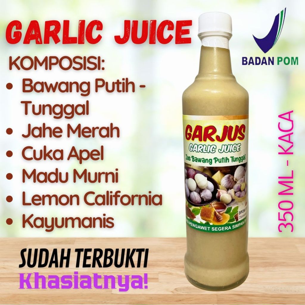 

BPOM Jus Bawang Putih Tunggal Ramuan Rimpang Darah Tinggi Asam Urat Vertigo Kolesterol Detox