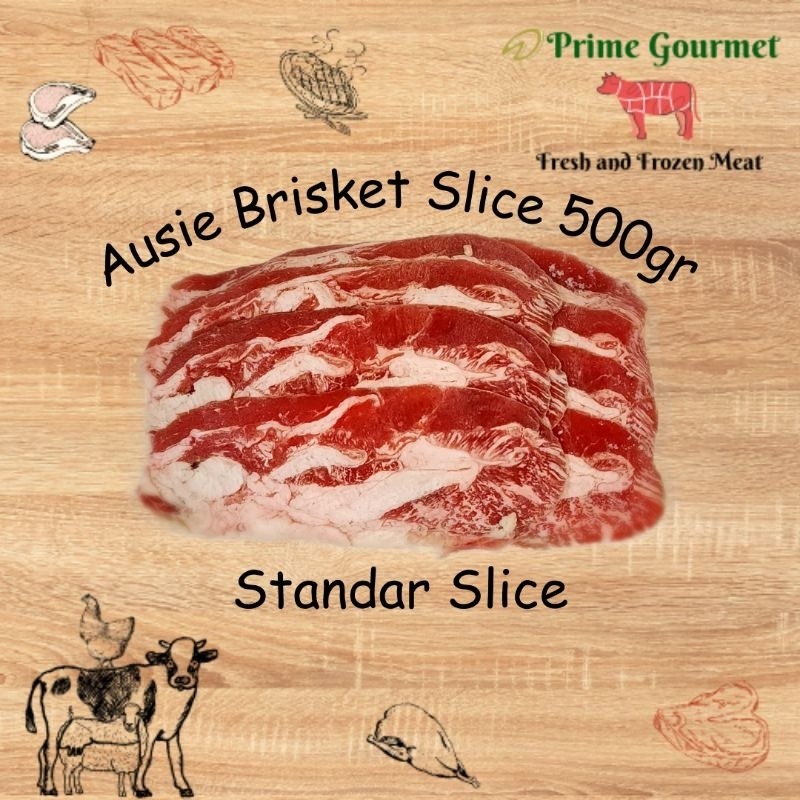 

Ausie Brisket Slice Halal Frozen 500gr Berlemak