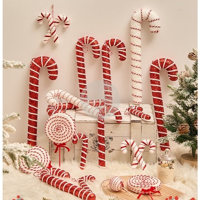 Tongkat Lollipop Natal Besar Hiasan Pohon Natal Christmas Tree Dekorasi Ornamen Candy Permen Lolipop