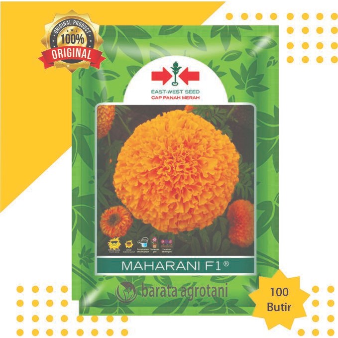 Benih Bunga Marigold MAHARANI F1 Cap Panah Merah Isi 100 Butir