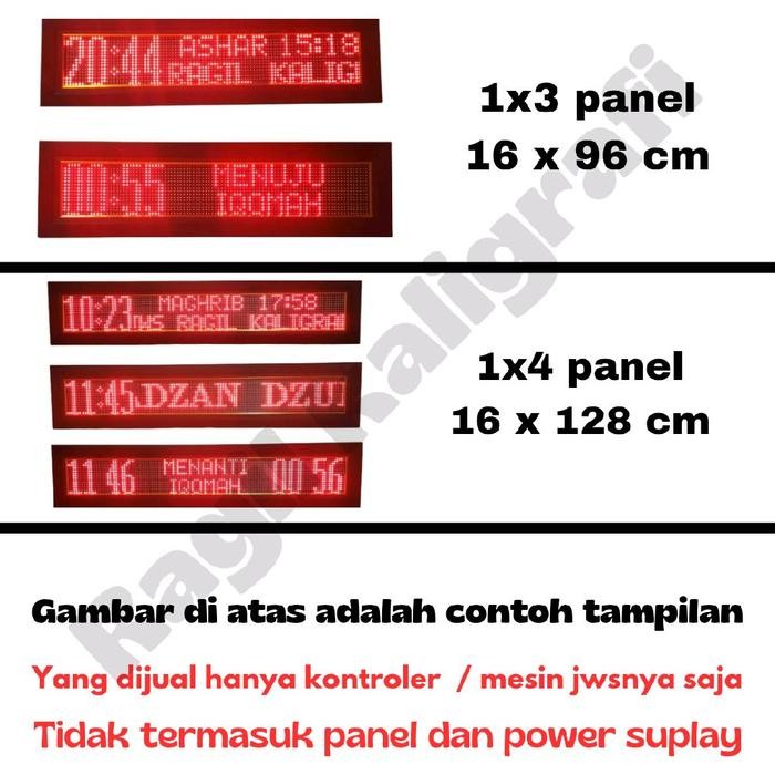 Terlaris Kontroler Jws P10 Single Color 1 Baris - Kontroler Jam Jadwal Sholat Running Text P10