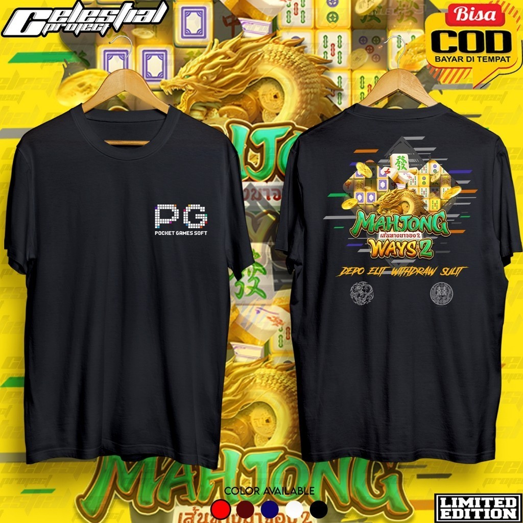 "Jual Produk Kaos Disto Mahjong Ways 2 PG Soft / Baju PG Soft Mahjong Ways 2 / kaos distro slot PG