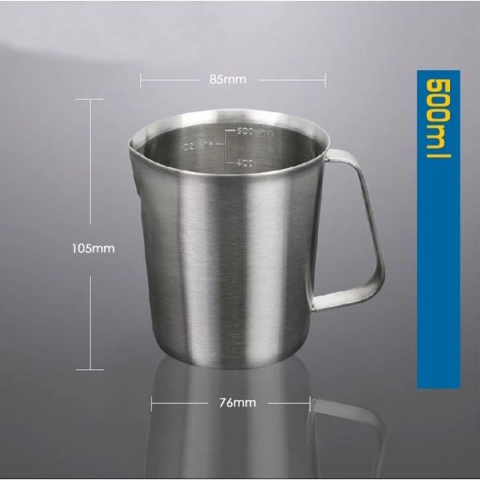 Measuring Jug Milk Cup 1000ml / Gelas Takar Ukur 1L Stainless Steel 304