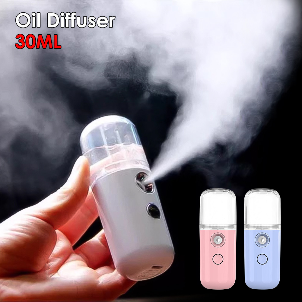 Pelembap Udara Mobil 30Ml Penyemprot Wajah Nano Mini Pembersih Nebulizer USB Penyebar Minyak Esensia