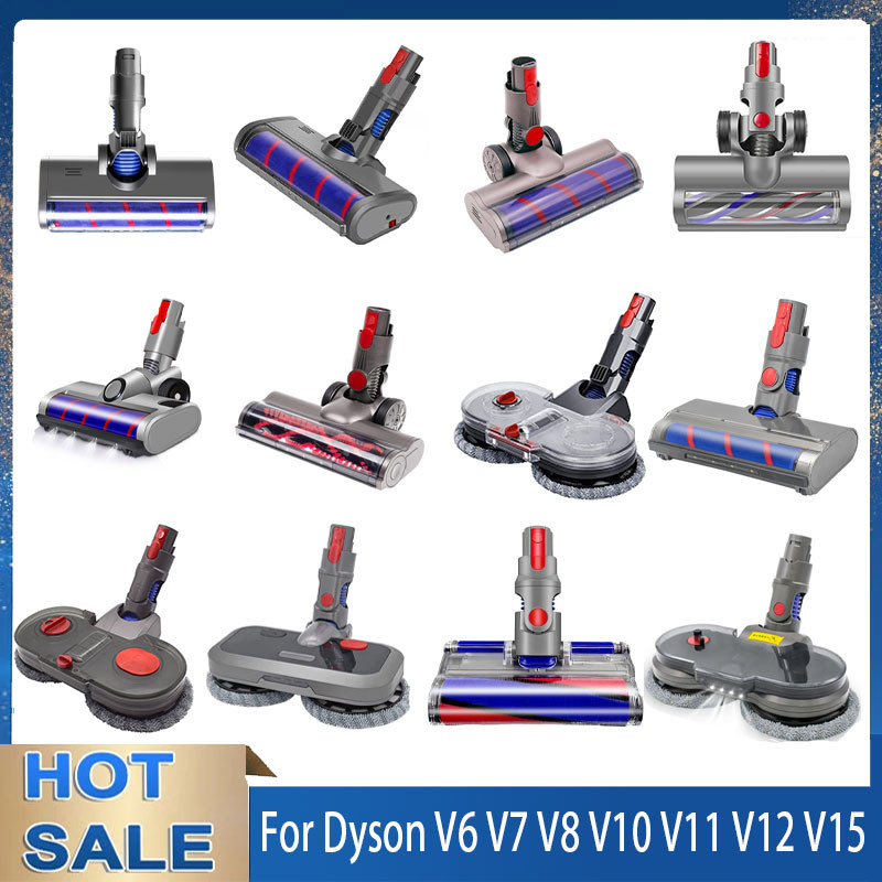Kepala Pel Pembersih Rol Lembut Elektrik untuk Dyson V6 V7 V8 V10 V11 V12Slim V15 Suku Cadang Penyed