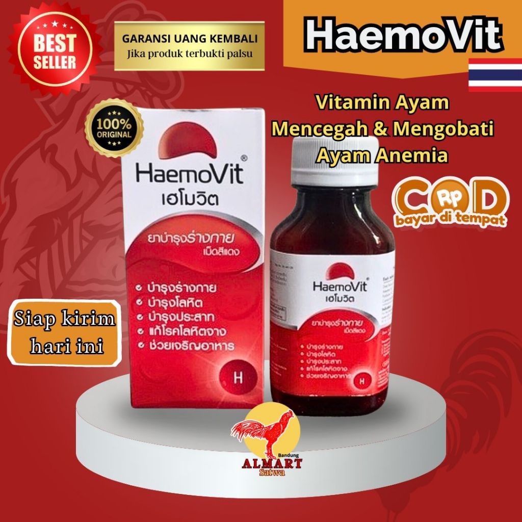 Haemovit Original Thailand Vitamin Ayam Mencegah dan Mengobati Ayam Anemia