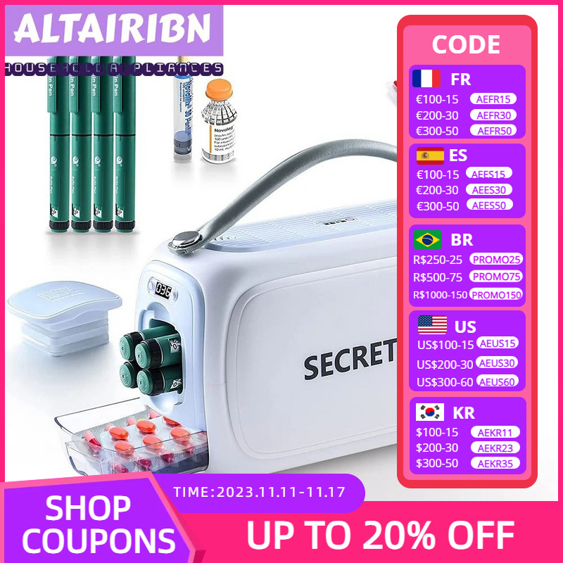 Kulkas Mini untuk Kulkas Portabel Obat Diabetes Insulin 36-46 ℉ Casing Perjalanan Pendingin Baterai 