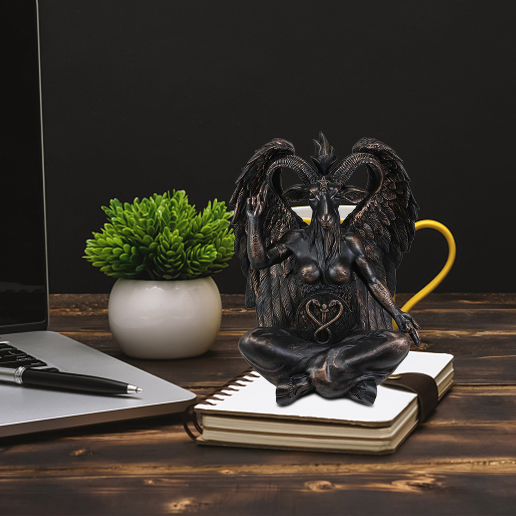 Patung Setan Kambing Baphomet Gereja Setan Coagula Patung Ilahi Kambing Setan Patung Ornamen Resin K