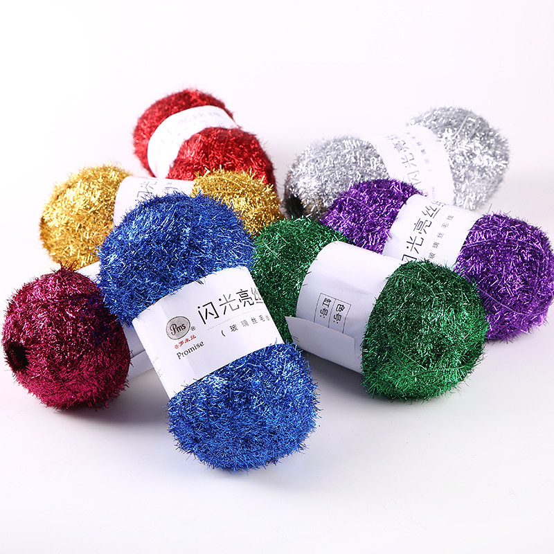 100G/200M Handuk Piring Korea Benang Sutra Mengkilap Filamen Kaca Bilateral Diy Dibungkus Tangan Kai