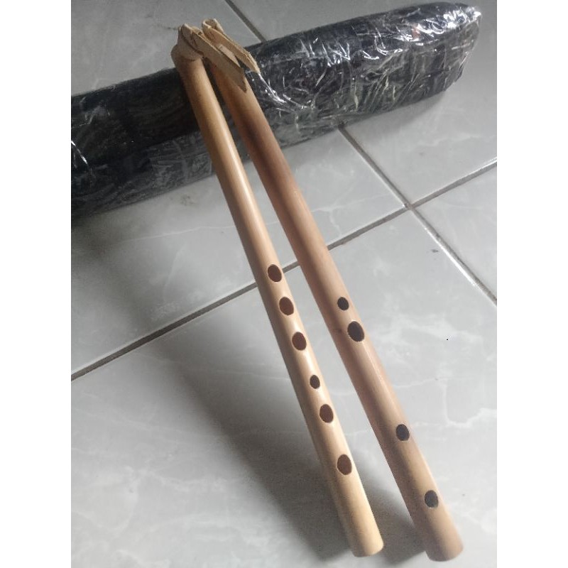 Suling bambu isi 2 ,(suling Sunda lubang 4 & lubang 6 Doremi)