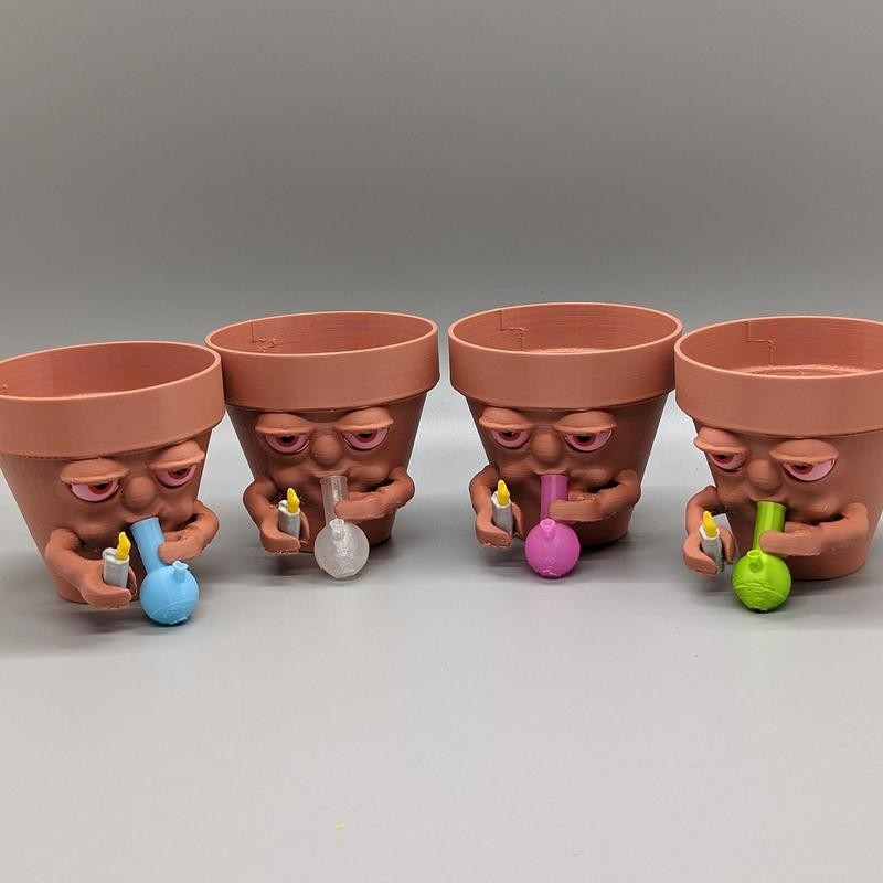 Dekorasi Rumah Kantor Pot Tanaman Kartun Mini Resin Merokok Pria Pot Bunga Pot Bonsai Penanam untuk 