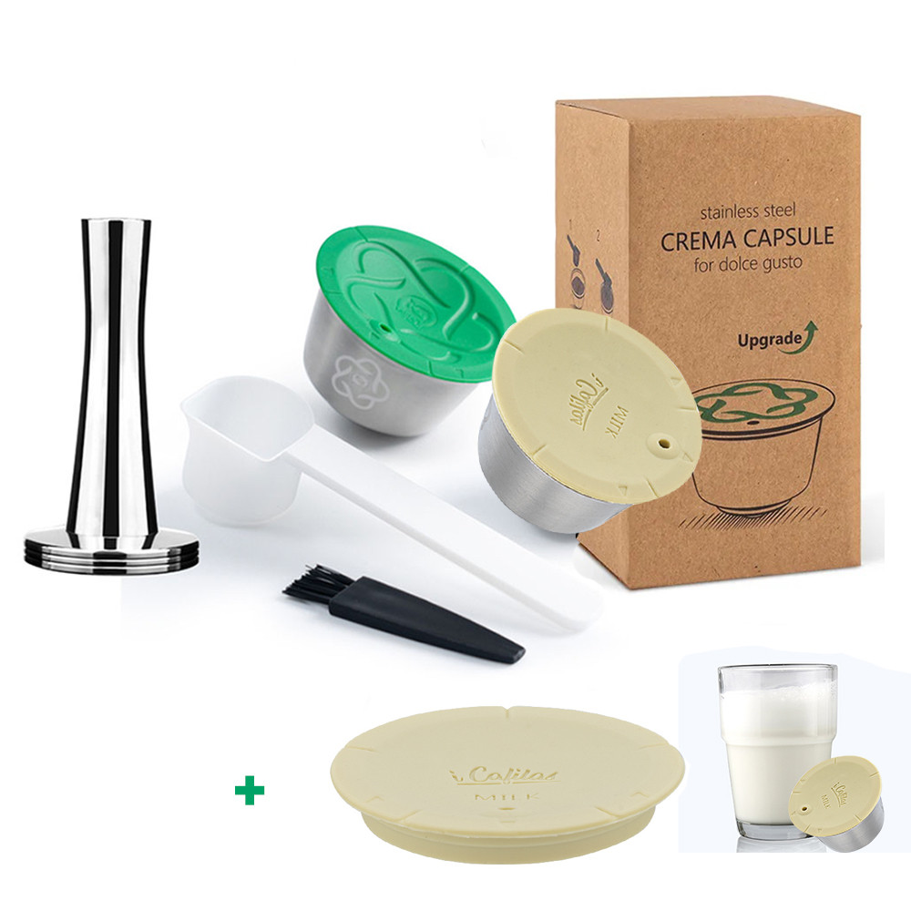 Penutup Silikon Cangkir Filter Baja Tahan Karat Dapat Digunakan Kembali untuk Mesin Kopi Dolce Gusto