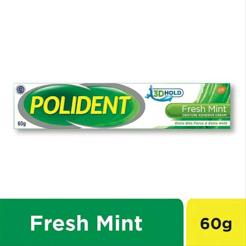 Polident Polydent Poliden Polyden Lem Gigi Tube Besar 60 Gr fresh mint 60gr