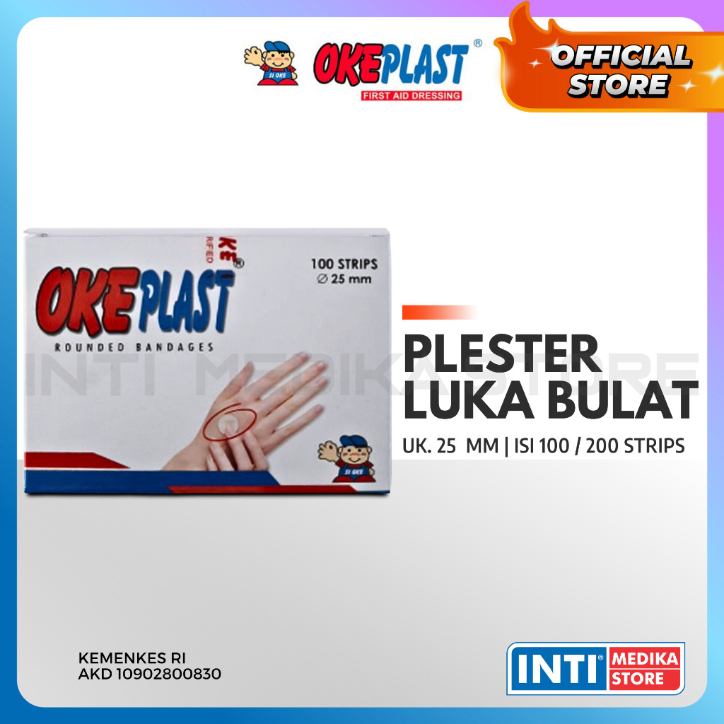 OKEPLAST - Plester Luka BULAT Anti Air 25mm Plastic Rounded Bandages P3K
