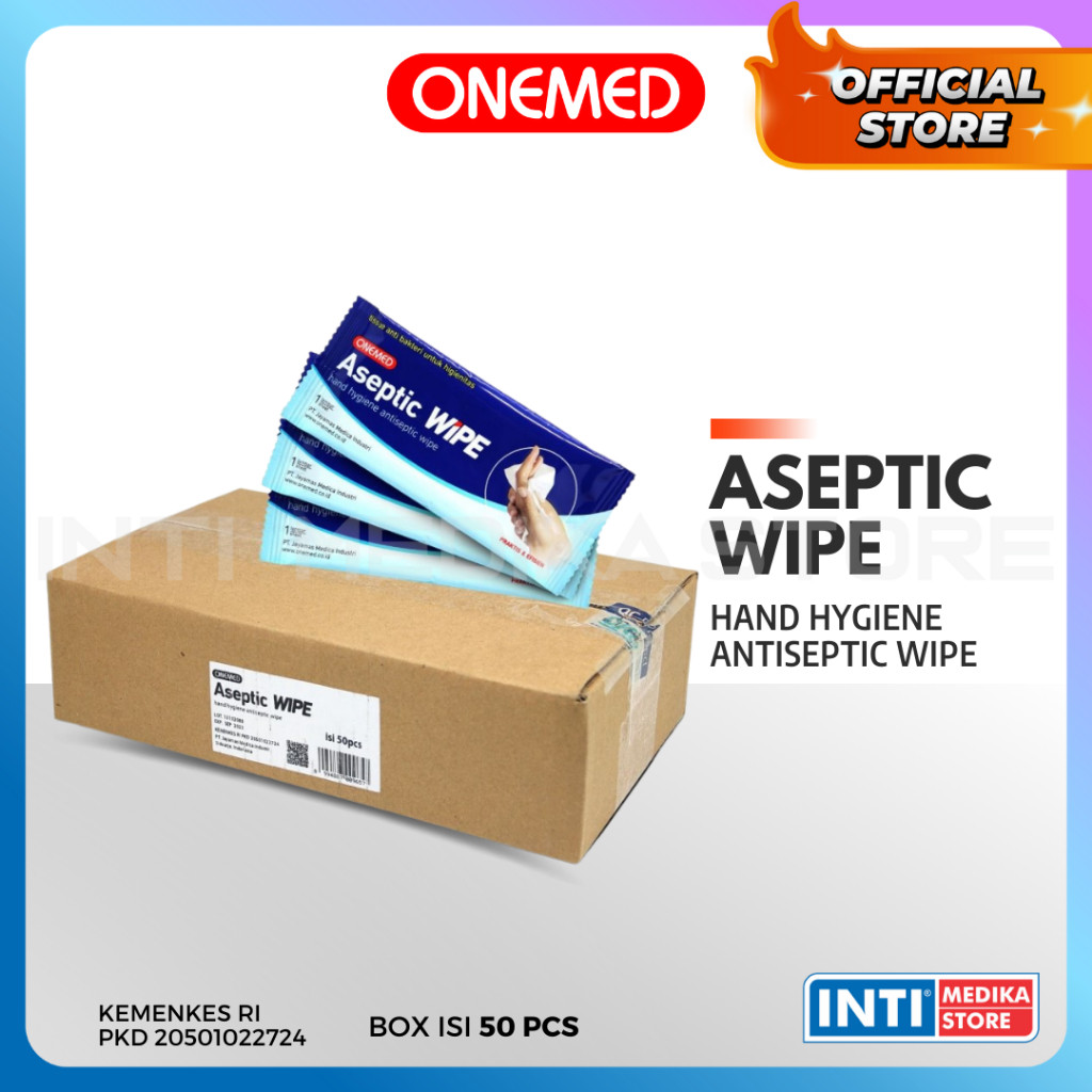 ONEMED - Aseptic Wipe (BOX) Tisu Antiseptik Tisu Basah Antiseptik