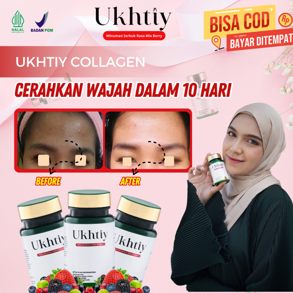 Ukhtiy Collagen Original - Minuman Collagen Pemutih, Collagen Mencerahkan, Melembabkan Kulit dan