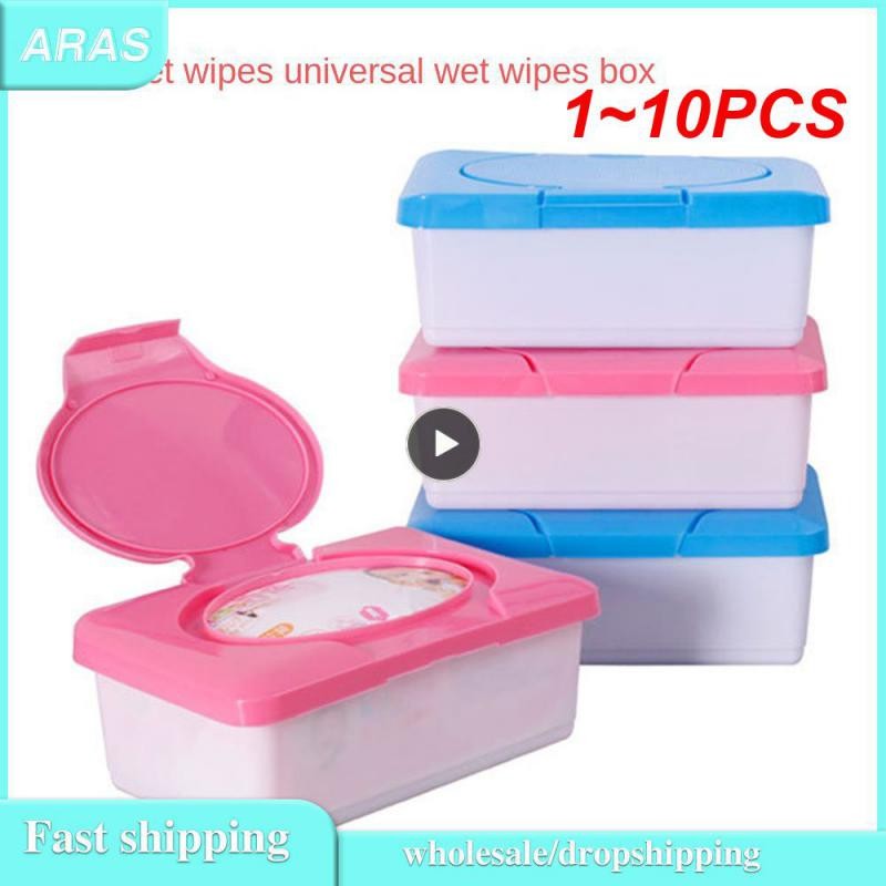 1 ~ 10 Buah Kotak Tisu Lap Basah Bayi Kotak Tisu Basah Kapasitas Besar Tempat Penyimpanan Tisu Basah