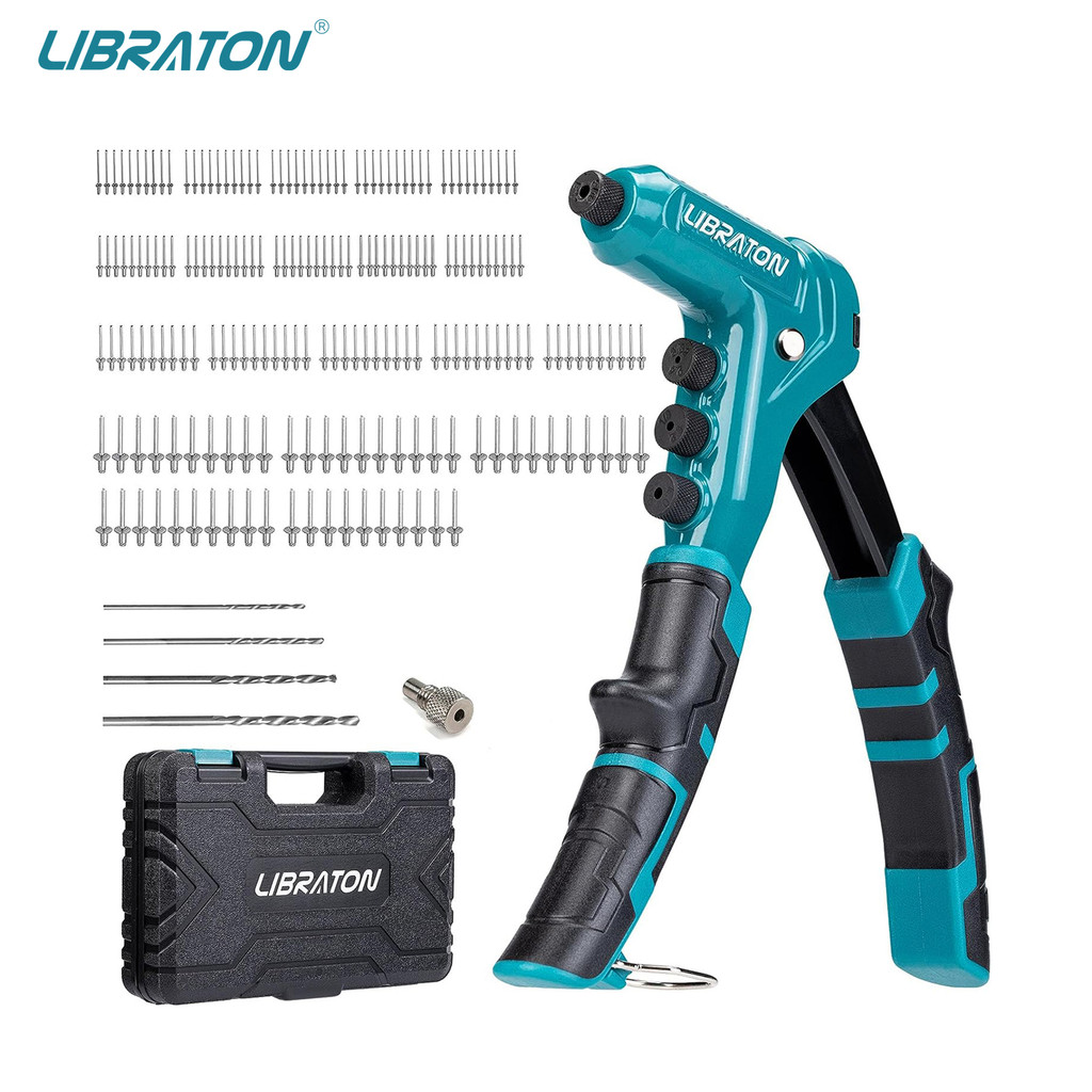 Libraton Pistol Paku Keling Satu Tangan Set Pistol Paku Keling Pop Alat Paku Keling Tangan Profesion