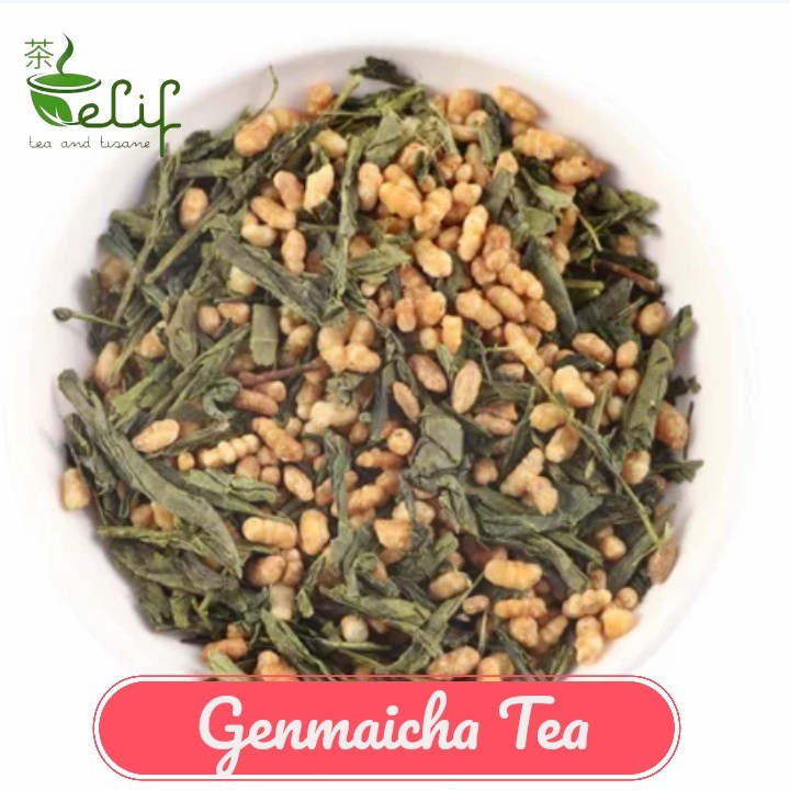 

ELIF TEA Big Pack Genmaicha Tea, Classic Japanese Green tea with toasted rice maize [PREMIUM]
