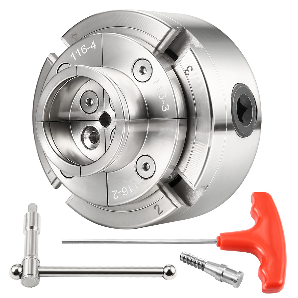 Alat Kayu Bubut Chuck Gulir 4 Rahang Spindel Bubut Penengahan Mandiri M33 M18 Aksesori Mesin Berlapi