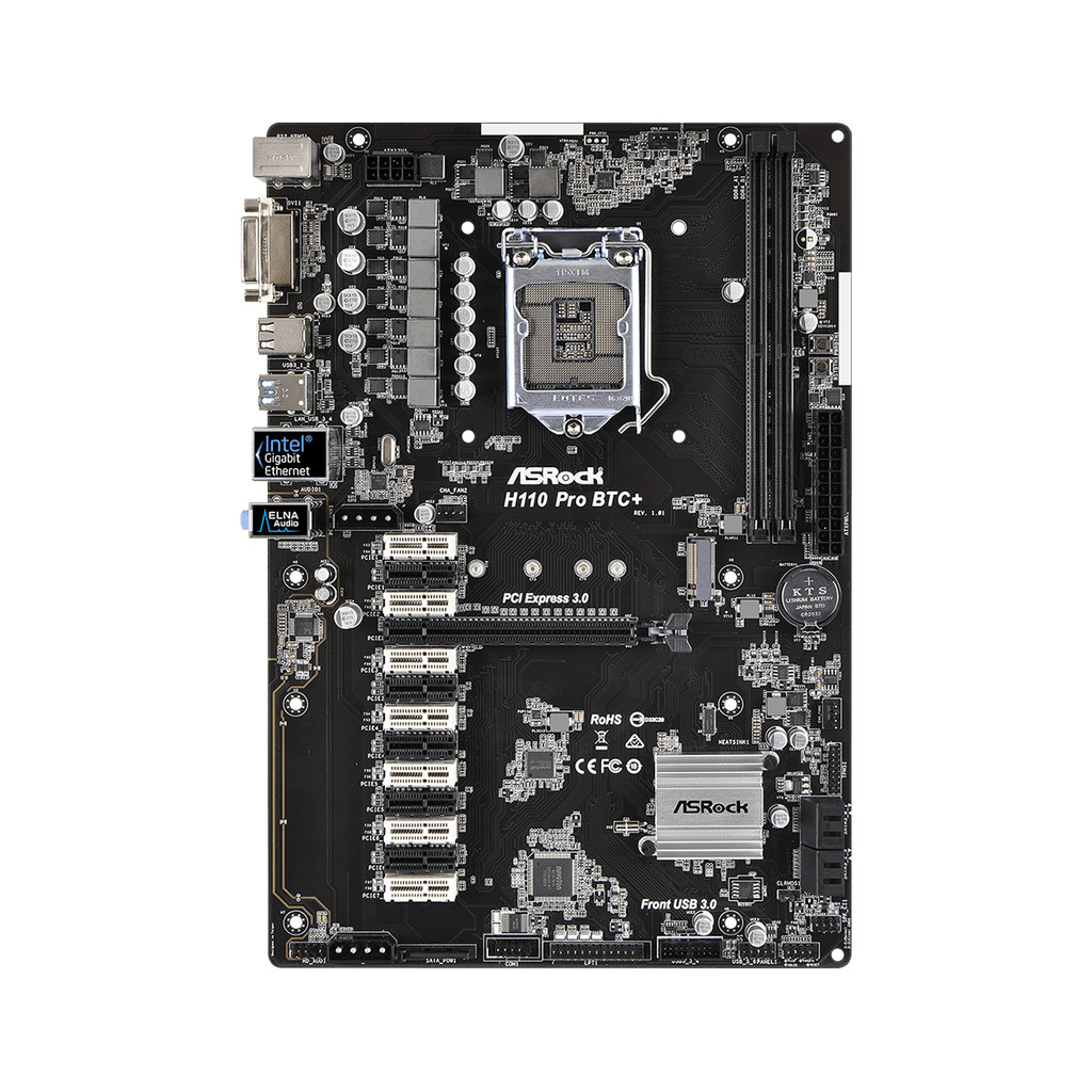 ASRock H110 PRO BTC+ mining guide Motherboard LGA 1151 DDR4 32GB PCI-E 3.0 M.2 12×PCI-E X1 ATX suppo