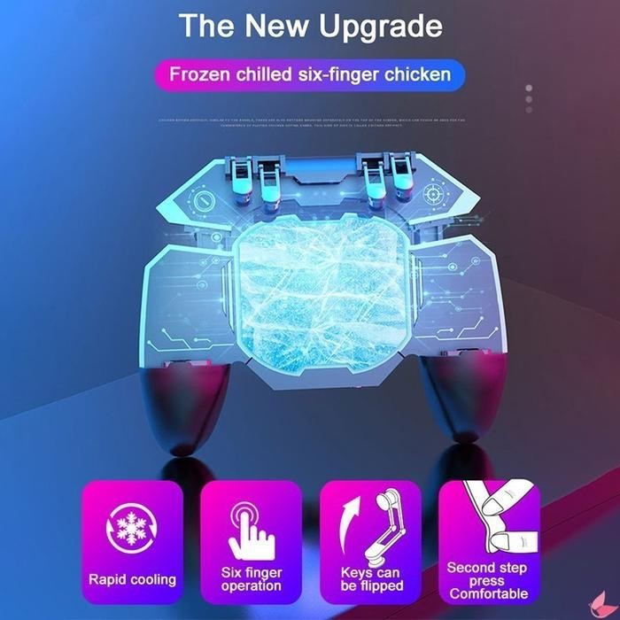 READY terlaris MEMO DL88 DL-88 Gamepad 6 Fingerplay Gaming Cooler Thermal Cooling Fan