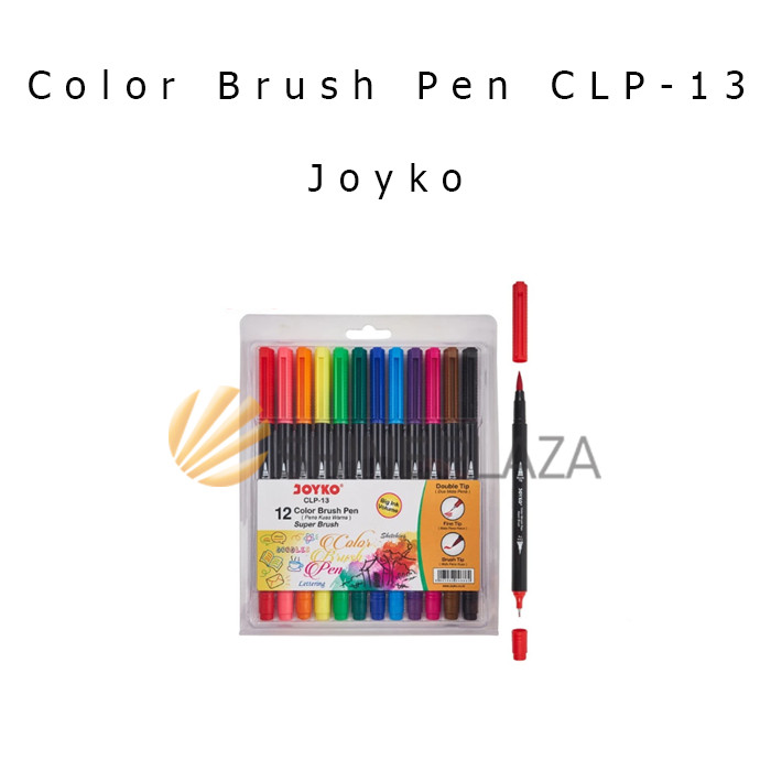 

Color Brush Pen Joyko 12 Colors CLP-13 Pena Spidol Kuas Warna Murah