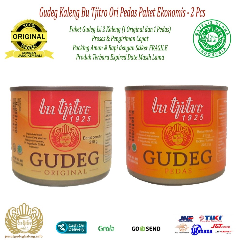

Gudeg Kaleng Bu Tjitro Komplet Pedas Paket Ekonomis Special Promo - Isi 2Pcs