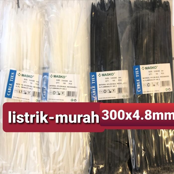

Masko Kabel Ties 4.8x300 mm 30cm Sabuk Kabel Tali Tis Cable Tebal