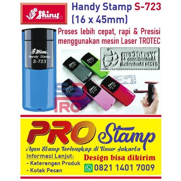

Tkj - Stempel Nama Dokter / Nik Shiny S-723 (Handy Stamp) Karet Laser